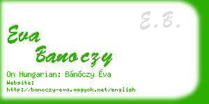 eva banoczy business card